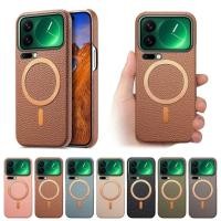 ราคา ไร้สายชาร์จลิ้นจี่หนังสําหรับ Xiaomi 17 Pro Max Mi 15 Ultra Poco M8 Pro แม่เหล็กซับขนแกะปกแข็ง (48458438160)