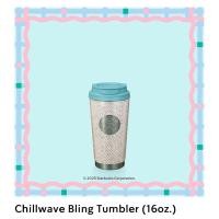 ราคา [ของแท้ ไม่มีถุง+กล่อง] [New] Starbucks Chillwave Bling Tumbler 16oz. Limited Editions (28039909191)