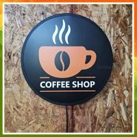ราคา ป้ายร้านกาแฟCOFFEE ป้ายตกแต่งร้าน ป้ายด้านเดียว ป้ายไฟพร้อมโลโก้ขนาด30-40cm. พร้อมส่ง (25643181884)