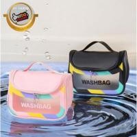 ราคา Rainbow Transparent WASHBAG Bag กระเป๋าเครื่องสําอาง Large make up Pouch/กระเป๋าเครื่องสําอาง (25033942195)
