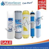ราคา ๊Uni pure ไส้กรองน้ำระบบ RO 5 ขั้นตอน 50 GPD ครบชุด ความละเอียดช 0.0001 ไมครอน (57350923070)
