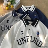 ราคา เสื้อโปโลแขนสั้น คอปก ปักลายตัวอักษร ทรงหลวม สไตล์เกาหลี สําหรับผู้ชาย zyq097 (18482566067)