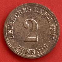 ราคา เหรียญเยอรมันสมัยจักรวรรดิเยอรมัน German Empire 2 pfennig ปี 1905A เหรียญ​ต่างประเทศ (13097665515)