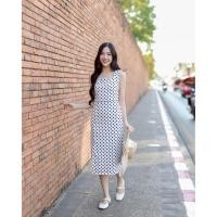 ราคา Lady MADE Kloset เดรสคอเหลี่ยมสีขาวจุดดำ LT002 เดรสสวย ชุดงานแต่ง เดรสออกงาน ใส่ทำงาน เดรสคอเหลี่ยมสวย (48907127281)