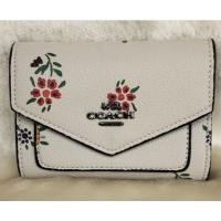 ราคา (พร้อมส่ง) กระเป๋าสตางค์ COACH สีขาวเรียบหรู ตกแต่งด้วยลายดอกไม้ (14848943806)