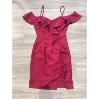 ราคา เดรสออกงานสีแดงเลือดหมู Size S (44205948583)