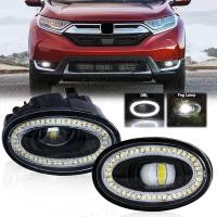 ราคา 2in1 For Honda CR-V CRV 2017 2018 LED Fog Lamps DRL Daytime Running Lights White Multifunctional Wa (40827335179)