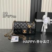 ราคา กระเป๋าสะพายมินิ CHANEL 25B CF Big Mini สีดำ ทำจากหนังแพะแท้ สไตล์คลาสสิก (56008868437)