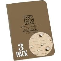 ราคา Rite in the Rain Weatherproof Mini Stapled Notebook, 3.25" x 4.625", ปกสีเขียว, ลายสากล, 3 Pack (เบอร์ 971FX-M (52157860592)