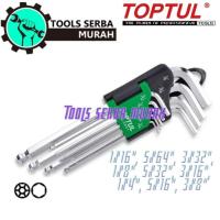 ราคา 9PCS LONG TYPE BALL POINT HEX KEY WRENCH SET 1/16" - 3/8" Toptul PAKL0901 (28502582471)