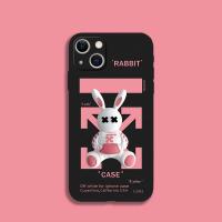 ราคา แฟชั่น off-white กระต่ายสีชมพู iPhone 14 Pro 13 mini 11 12 Pro Max Xr X Xs Max 6s 7 8 Plus SE2 SE3 สีดํา Cool Case Soft Cover (47558723277)