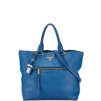 ราคา Prada Handbag Shoulder Bag Pochette Leather 2Way Used (46559365335)