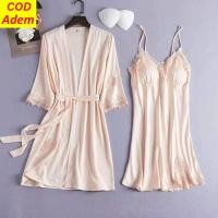 ราคา ชุดนอนกิโมโนผ้าไหมน้ําแข็ง Victoria Secret ชุดหนึ่งชุด + ชุดชั้นในด้านนอกพรีเมี่ยมชุดนอนสตรี 2in1 (51652395560)