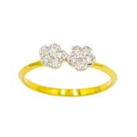 ราคา Happy jewelry แหวนดอกไม้คู่น่ารักๆ แหวนทองเพชรแท้ ทองแท้ 37.5% ME748 (5180280398)