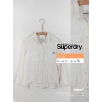 ราคา Superdry ของแท้ เสื้อคอปกแขนยาว สีขาว ผ้านิ่มมาก ใส่สบาย / Size L-XL มือสอง สภาพดี พร้อมจัดส่ง (57800119618)