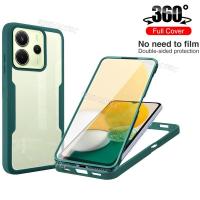 ราคา 360 คลุมทั้งหมดกรณี Redmi หมายเหตุ 14 4G 5G กันกระแทกอะคริลิคใสด้านหน้าด้านหลังสองด้านป้องกัน Hard เคสโทรศัพท์ Xiaomi Redmi Note14 (27833893608)