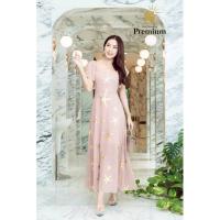 ราคา (m,xl) เดรสยาว เดรสสีนู๊ด ลายปลาดาว ขับผิวสุดๆ งานป้าย lady sunshine (23332408437)