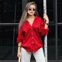 ราคา Takayay Brand ผ้าคอตตอนทวิล สีแดงไวน์จุดขาว 36-54 นิ้ว เสื้อเชิ้ตลายจุด เสื้อลายจุด เชิ้ตสีแดง (28316715222)