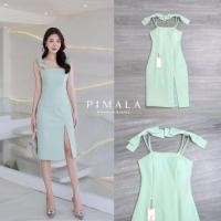 ราคา Pimala เดรสสีเขียวมิ้น เดรสสีเขียวสวยๆ เดรสสีเขียวออกงาน (19371588980)