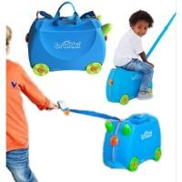 ราคา กล่อง,กระเป๋าTrunki Terrance ใส่เดินทางเด็กแบบขี่ได้ (Ride-on Suitcase) สีฟ้าเอกลักษณ์ของแบรนด์,พริตตี้,ล้อลาก(มือสอง) (52706096136)