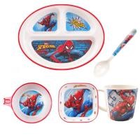 ราคา Marvel Spiderman Captain Avengers Thor Iron Man ช้อนเด็กจานชามแก้ว (27661190805)