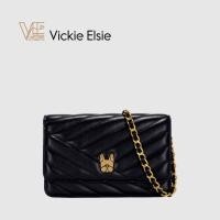 ราคา VICKIE ELSIE 新款法斗犬包包 时尚简约单肩包 กระเป๋า Cross body สะพายข้าง สีดำ (18854227647)
