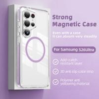 ราคา สีม่วงโปร่งใส TPU อะคริลิค 2-in-1 ไร้สายชาร์จกันกระแทกสําหรับ Samsung S26 S26Edge S26 25 S23S24 Ultra Galaxy S26 S25 S24 S23 Plus 5G S25FE กรณี (48506935095)