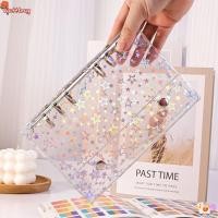 ราคา WATTLEUG Book Clip, Dazzling Stars A6/A7/M5 Loose-leaf Notebook Cover, Portable Transparent PVC Notebook Loose Leaf Binder (46658956592)