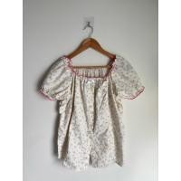 ราคา ส่งต่อ เสื้อแขนตุ๊กตาลายดอกสีครีมชมพู (55307744869)