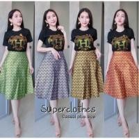 ราคา กระโปรงทรงสวิง ลายผ้าไทย ไซส์ใหญ่ สาวอวบ สาวอ้วน PlusSize (1131654828)