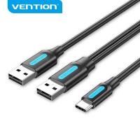ราคา Vention Type C Dual USB พร้อมแหล่งจ่ายไฟ 3A สายเคเบิลข้อมูลชาร์จเร็ว (26223254513)