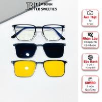 ราคา กรอบแว่นกันแดดแฟชั่นแม่เหล็ก 3 เลนส์ กรอบโลหะผสมบาง ใส่กลางวันและกลางคืน TB Sweeties-รหัส 3T1 (26788766148)