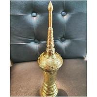 ราคา โกศทองเหลืองตอกลายกลีบบัว ทรงผอม สูง 13 นิ้ว (23149203923)