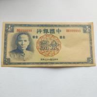 ราคา เหรียญโบราณ คอลเลกชันเหรียญโบราณ Republic of China Twenty-six Years China Bank ธนบัตร One Yuan Tongtian No. เสือดาว No.loi406 (46958303273)