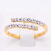 ราคา Happy Jewelry แหวนแถว ไขว้ขนานกัน สวยๆ เรียบๆ ใส่ได้ทุกวัน เพชรแท้ ทองแท้ 37.5% (9K) ME506 (2791140112)
