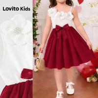ราคา Lovito Kids เดรสเด็กผู้หญิงน่ารัก ทรงไม่สมมาตร ตกแต่งโบว์ สีแดงไวน์ สําหรับฤดูใบไม้ผลิ/ฤดูร้อน L174LD134 (48303933720)