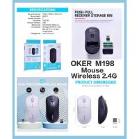 ราคา มีส่งด่วนOKER M198 HIGH PRECISION Optical WIRELESS MOUSE 2.4GHz with USB Mini Receiver 1000 DPI (46904474956)