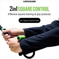 ราคา CATHCHARE294 Golf Training Aid, Swing Tool Putter Grip Golf Swing Trainer, Professional 2 in 1 Hand Position Correction Grip Trainer Golf Practice (53106703869)