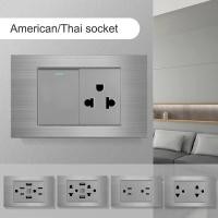 ราคา Cozy สวิตช์ไฟติดผนัง 6 รู มาตรฐานไทย พร้อมปลั๊กไฟ 2 ช่อง พร้อมปลั๊ก USB 2 ช่อง เต้ารับไฟฟ้า แผ่น PC สีเทา เต้ารับติดผนัง (27624899666)