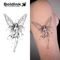 ราคา สติกเกอร์ Temporary Tattoo แบบชั่วคราว ติดทนนาน 2 สัปดาห์ ลายผีเสื้อเทพธิดา ออกแบบเหมือน Henna Tattoo หลากหลายขนาด (41279028417)