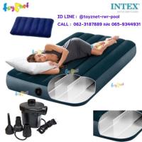 ราคา Intex ที่นอนเป่าลม ดูรา-บีม 3.5 ฟุต (ทวิน) 0.99x1.91x0.25 ม. สีเขียวมิดไทน์ รุ่น 64732 + หมอน 1 ใบ + ที่สูบลมไฟฟ้า (18536519871)