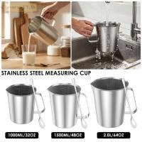 ราคา ถ้วยตวงสแตนเลส 1000ml เหยือกตีฟองนม 304 มีสเกล แถมช้อน กระบอกตวง 1 ลิตร แก้วตวง (43379433994)