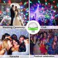 ราคา LED Party Light ไฟปาร์ตี้ ไฟพาร์ ไฟดิสโก้ ไฟเทค USB Disco Ball Light ไฟดิสโก้ มีแบตในตัว LED Party Light (23141888465)