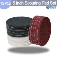 ราคา 15 ชิ้น 5 นิ้ว Scouring Pads Hoop & Loop อเนกประสงค์ Scrubber Flocking Scuff Pads เครื่องปรับอากาศแผ่นขัดสําหรับเฟอร์นิเจอร์ (55853256591)