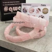 ราคา ROSE QUARTZ สร้อยข้อมือหินอาเกตสีชมพูพรีเมี่ยม (25005810217)