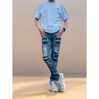 ราคา กางเกงยีนส์ผู้ชายสีเทา Scrub Premium Slimfit Ripped | New Rucas Scrub CR7 Mens Jeans / Mens Ripped Knee Jeans Grey Stone Denim Premium (48756203398)