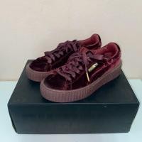 ราคา รองเท้ามือสอง ของแท้ W 6.5 US 37 EU l Puma Fenty by Rihanna Women's Creeper Velvet Sneakers สภาพดี (26631574930)