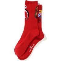 ราคา [พร้อมส่ง] BAPE Shark Socks Red หายากมาก (28807252429)