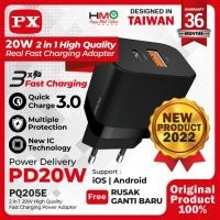 ราคา หัวชาร์จเร็ว Type C+USB A 20W PX PQ205E หัวอะแดปเตอร์ชาร์จ (27831393447)