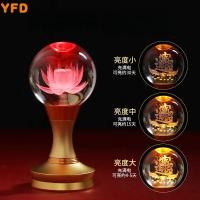 ราคา YFD คริสตัลโคมไฟดอกบัว LED Changming โคมไฟพระโพธิสัตว์บูชาพระพุทธรูปโคมไฟครัวเรือนคู่โคมไฟโชคดีบูชาพระพุทธรูป Hall พระพุทธรูป Fron (57308055573)